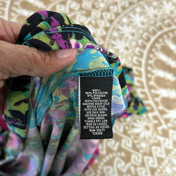 NWT Nicole Miller Floral dress SzL Called Mirrored Bloom. Sz L - Picture 9 of 10